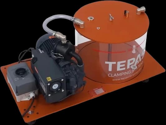 TEPAS Clamping Systems vacuum pump at SRF Mecadvance's facility