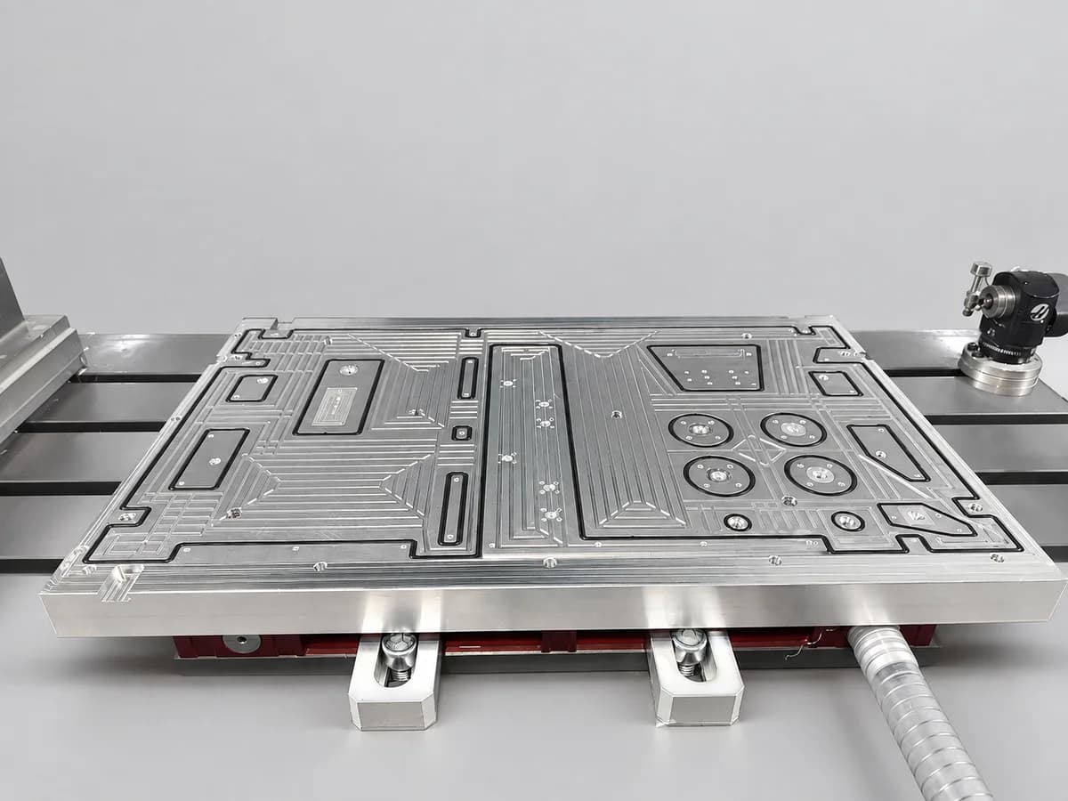 Machined vacuum-clamping fixture plate, used together with the TEPAS pump to hold parts